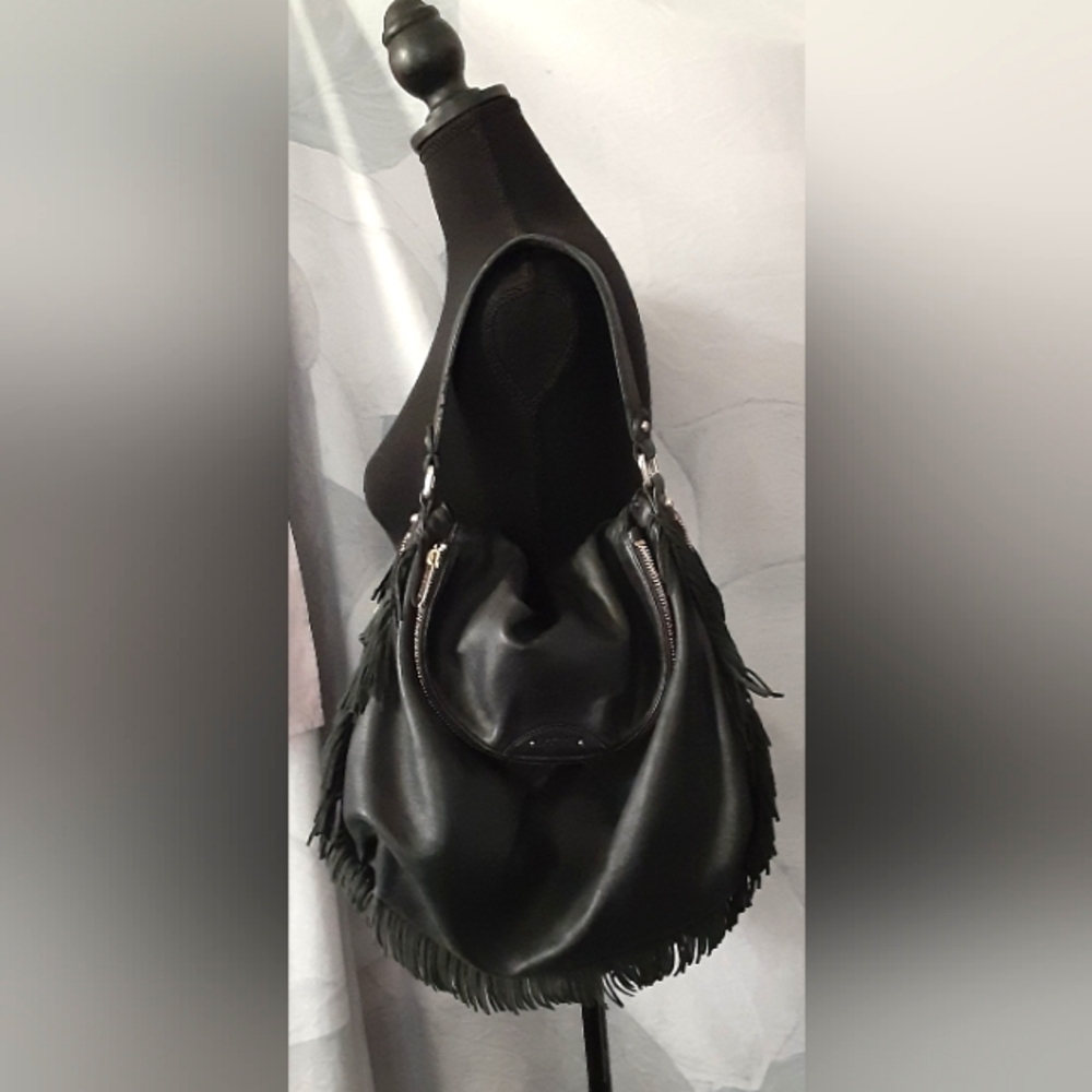Botkier Genuine Leather Fringe Shoulder Bag.